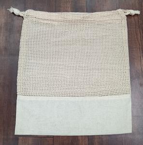 Sac en filet de maille de coton de logo personnalisé de haute qualité fourre-tout écologique biodégradable pliable de grande capacité pour le shopping - Product Image 1