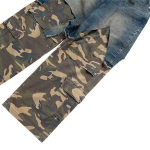 กางเกงขายส่งลายปะติดสำหรับผู้ชาย กางเกงผ้าฝ้ายลายพรางสไตล์ฮิปฮอป แฟชั่นใหม่ สตรีทแวร์ กางเกงยีนส์ผู้ชาย - Product Image 3