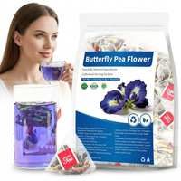 Teh Herbal Bunga Kacang Kupu-kupu Biru Kering Alami Kaya Antioksidan dan Anthocyanin untuk Campuran Minuman Koktail Grosir
