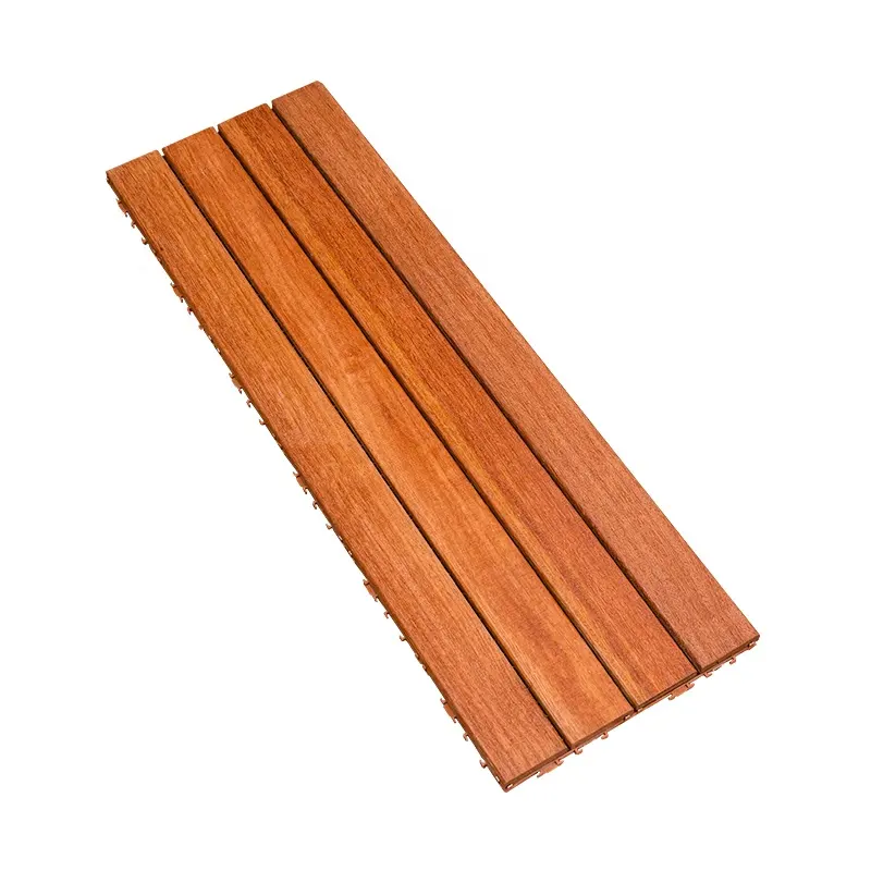 Kempas personalizzato 90x30cm fai da te Decking in legno ad incastro piastrelle per esterni antiscivolo piastrelle per Decking in legno impermeabile