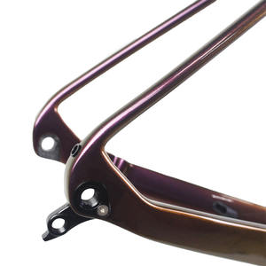 Camaleón-Cuadro de <span class=keywords><strong>bicicleta</strong></span> de grava de <span class=keywords><strong>carbono</strong></span> chino, cuadro con horquilla de pintura, 45mm, 700C, freno de disco, marco de ciclocross para <span class=keywords><strong>bicicleta</strong></span> de grava - Product Image 6