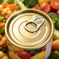 Vente en gros d'usine 211 #   Couvre-boîtes en aluminium chromé TFS de 65,3 mm, plaqué or, à ouverture facile, qualité alimentaire
