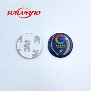 SUNLAN logotipo personalizado Mini etiqueta RFID activa 25mm impermeable epoxi NFC etiqueta para control de acceso para redes sociales teléfono 13,56 MHz <span class=keywords><strong>Google</strong></span> - Product Image 4