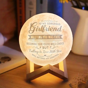 Lámpara Lunar Grabada Impresa en 3D, Luz Nocturna Lunar con Texto Personalizado - Product Image 1