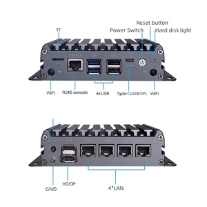 CAIXUNIPC In-tel N100 Mini PC Soft Router 4 * LAN 4*2,5G Ethernet DDR5/DP Tipo-c Computadora sin ventilador Pfsense Firewall Linux PC - Product Image 6