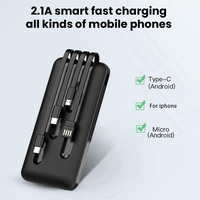Batterie Externe Portable Haute Capacité 20000mAh LED Charge Rapide Ports USB-C et Micro USB Chargeur Rapide 2-en-1 Type-C pour Utilisation Extérieure