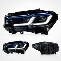 Ensemble de phares LED BK pour BMW X5 2014-2018, accent bleu, double couleur, DRL, projecteur quadruple, clignotant séquentiel, plug and play