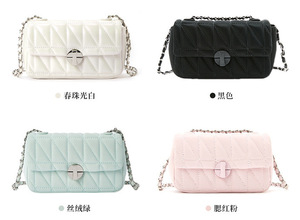 2024 của phụ nữ chất lượng cao một mặt hình thoi chuỗi nhỏ túi vuông thời trang phong cách ăn mặc đơn Vai mặt cắt ngang - Product Image 5