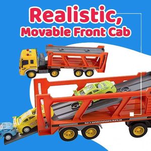 Voitures jouets à friction avec lumières et sons, produit 1:16, remorque de transport de voitures avec 4 mini-camions - Product Image 4