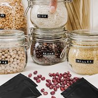Sachet Refermable Noir Mat Doypack à Fond Plat en Feuille d'Aluminium avec Fermeture Éclair, pour Stockage Alimentaire
