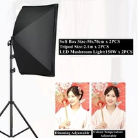 Photographie Vidéo Studio Film Film Soft Light Box Kit LED Champignon Ampoule Trépied Stand Photographique Live Streaming Equipment Kit