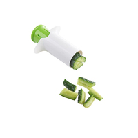 Handmatige multifunctionele roestvrijstalen plastic fruit- en groentesnijder, -schiller en -slicer voor bananen
