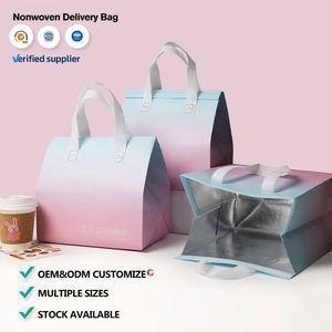 กระเป๋าเก็บความร้อนแบบกันน้ำ ผลิตตามสั่ง ขายส่ง เป็นมิตรกับสิ่งแวดล้อม ทำจากผ้าไม่ถักทอ สำหรับใส่อาหารและกาแฟ พร้อมโลโก้ - Product Image 1