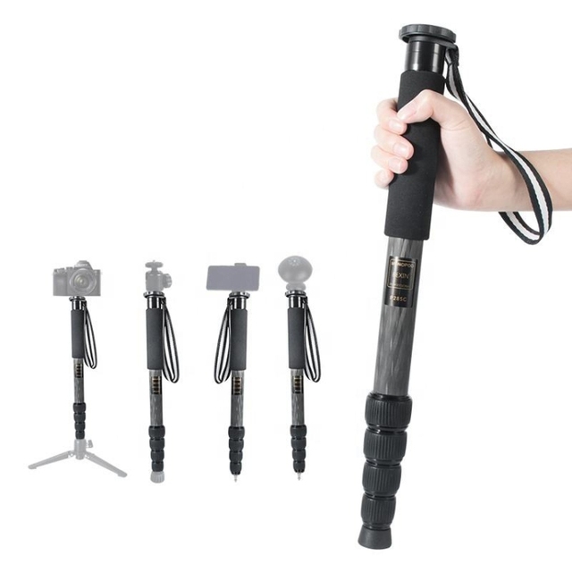 New BEXIN P285C Carbon Fiber DSLR Camera Monopod Mountaineering Stick Photography Selfie Holder