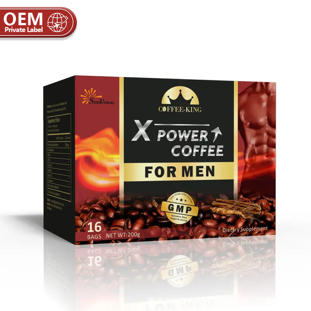 X-Power органический растворимый кофе Maca Black Energy для мужчин горький нейтральный вкус порошок на заказ мужской силовой кофе для длительного секса