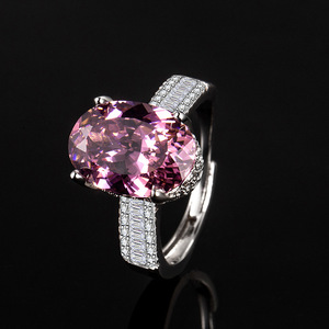 Luxe Platina Hoge Carbon Diamantijs Bloem Gesneden Duif Ei Temperament <span class=keywords><strong>Ring</strong></span> Voor Vrouwen - Product Image 2