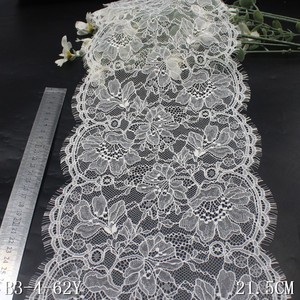 بسعر المصنع الصناعي جودة عالية 21 من قماش الدانتيل الأسود الغالون الفرنسي الواسع رموش شانتيلي نايلون قماش دانتيل - Product Image 4