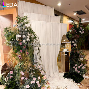 LEDA Customizable <b>Wedding</b> Stage Curtains Background Cloth White Milk Silk for <b>wedding</b> party - Product Image 1