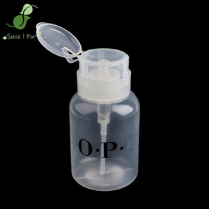 SunelPort 200ml Liquid Plastic Square Mini Thickened Press-type Empty Bottle <strong>Nail</strong> Art Acetone <strong>Nail</strong> Polish Remover <strong>Cleanser</strong> - Product Image 1