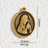 Nouveauté Style religieux étanche 18K PVD or véritable acier inoxydable breloques bijoux de mode pendentifs et breloques