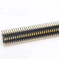 Connecteur de type broche droite à espacement de 1,27x2,54 mm, double rangée SMT SMD, hauteur 1,7 mm ou 2,54 mm, positions 02P-50P