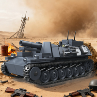 1/35 MOC Tanque Alemán SturmPanzer II Bison, Artillería Autopropulsada, Mini Vehículo Blindado, Juego de Bloques de Construcción de Juguetes DIY