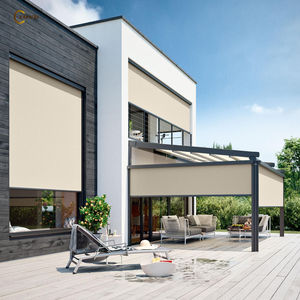 Persianas enrollables horizontales eléctricas personalizadas con cremallera, para exteriores, tamaño patio, protección solar, impermeables, de aluminio, modernas, con 10 años de garantía. - Product Image 3