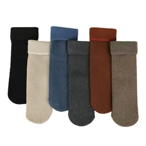 Meias de lã unissex personalizadas, meias multicoloridas de lã comprimento médio quente outono e inverno sem quantidade