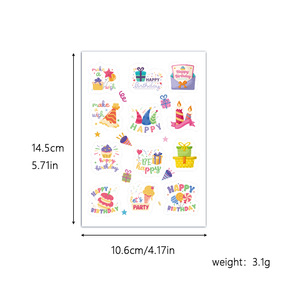 Pegatinas Autoadhesivas Personalizadas con Diseño de Feliz Cumpleaños, Pegatinas Decorativas para Regalos de Cumpleaños, Hoja de Pegatinas para Sellado - Product Image 2