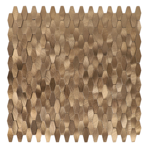 Mini Mosaicos Metálicos Autoadhesivos de Aluminio Hexagonales Largos de Cobre para Paredes de Cocina - Product Image 1