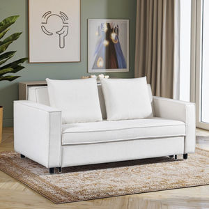 Ensemble de canapé-lit double simple avec pied en acier inoxydable décor de bloc de tofu amovible pour petits meubles d'appartement - Product Image 5