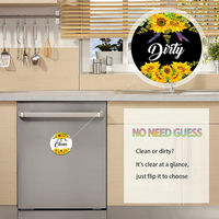 Autocollant magnétique double face en plastique durable, indicateur de propreté pour lave-vaisselle, réversible, décoration moderne pour la cuisine, gadget pour la maison