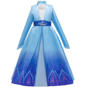 <span class=keywords><strong>Frozen</strong></span> 2 abito gonna per ragazze nuovo Elsa Cosplay principessa disegno floreale decorato <span class=keywords><strong>vestito</strong></span> da festa per bambini per 4-12 anni - Product Image 6