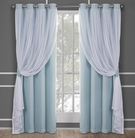 Rideaux d'intérieur double couche et occultants assombrissants, ensemble de 2 packs d'œillets à haut rendement énergétique Aqua New Arrival