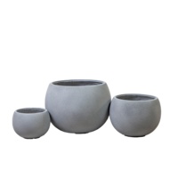 Pot de fleurs décoratif rond de grande taille, style nordique simple, en fibre de verre, durable, pour extérieur, jardin, maison