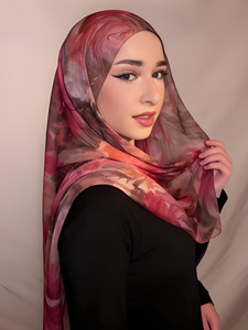 New 2026 Watercolor Rose Print Modal <strong>Hijab</strong> Soft Breathable Floral Headscarf For Women Wholesale Custom Logo - Product Image 3
