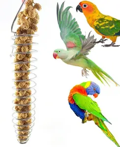 Vegetable skewer foraging feed treating Tool hanging bird stainless steel food holder parrot forager