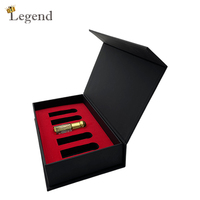 Nouvelles boîtes magnétiques de luxe en papier kraft, emballage doux au toucher noir, bouteille et pot d'huile essentielle, coffret cadeau, personnalisé