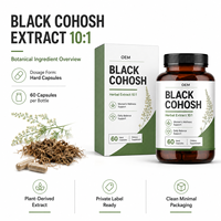Fabrication et Conception d'Étiquettes Personnalisées de Compléments Botaniques : Capsules d'Extrait de Racine de Cohosh Noire (OEM/ODM)