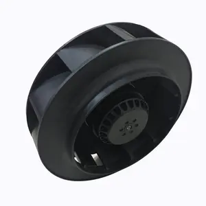 Ventilador centrífugo curvado para trás, ventilador de plástico de baixo ruído para remoção de poeira, 190 mm