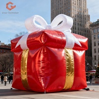 Boîte cadeau de Noël gonflable géante personnalisée, chaussette de Noël, canne en sucre pour la décoration extérieure des fêtes et la promotion