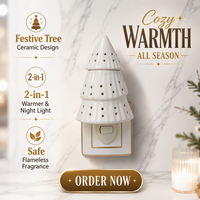 Fournisseur OEM personnalisé de diffuseurs de cire fondue pour sapin de Noël, lampe aromatique murale en céramique en forme de sapin pour les fêtes, vente en gros