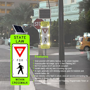 Semáforo de impresión UV personalizable, 3M, 12 pulgadas, película reflectante de grado Diamante, LED intermitente <span class=keywords><strong>Solar</strong></span>, señal de parada para peatones - Product Image 4