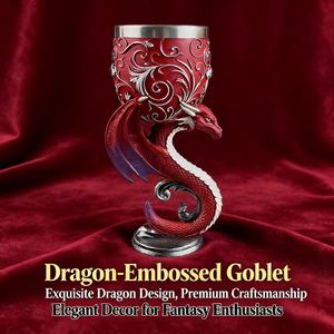 Verre à vin personnalisé en forme de dragon / chat / loup / squelette / <span class=keywords><strong>licorne</strong></span> de style médiéval rétro, décoration de coupe à vin rouge - Product Image 5