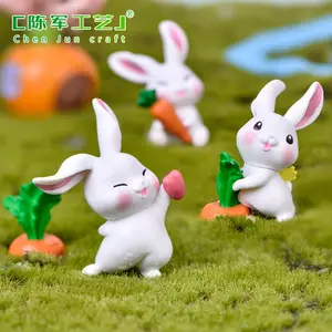 मूली छोटे खरगोश परिदृश्य डिय बोनसाई रसीले pvc सजावट प्लास्टिक प्यारा कार्टून पशु बागवानी सामान
