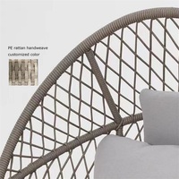 Fauteuil œuf en rotin au design traditionnel avec coussin à séchage rapide, chaise longue d'extérieur surdimensionnée pour patio et jardin