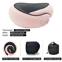Produits de dropshipping 2025, oreiller de voyage portable et confortable, oreiller de cou en mousse à mémoire de forme en forme de U, oreiller escargot