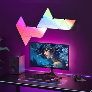 Paneles de Luces Triangulares Inteligentes, Panel de Luz LED con Control Inteligente, Sincronización con Juegos, Control por Voz RGB, Luz de Pared Triangular - Product Image 1