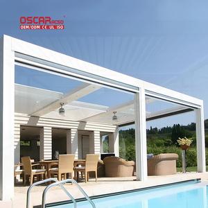 Gola Aluminium Outdoor Retractable Patio <strong>Awning</strong> Garden Patio Poolside 20X20 European Style with <strong>Solar</strong> Lights Retractable Pergola - Product Image 2