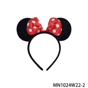 Pesenar Muis Oorband Met Rode Stippen Strik-Iconisch Haaraccessoire - Product Image 5